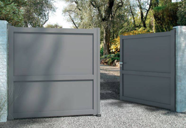 Portail alu battant gris anthracite Six-Fours