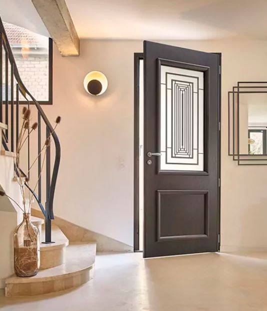 Porte alu traditionnelle avec vitrage Six-Fours