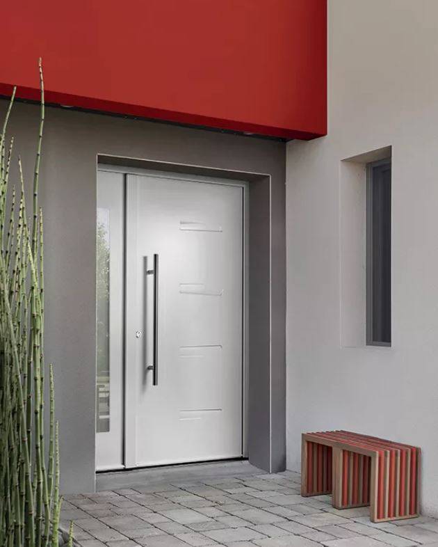 Porte d'entrée acier avec semi-fixe vitrée La Valette-du-Var