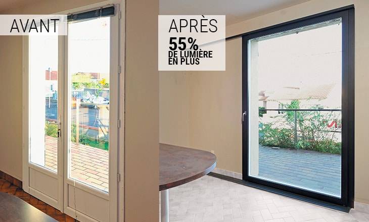 Coulissant alu mural un vantail à Six-Fours 