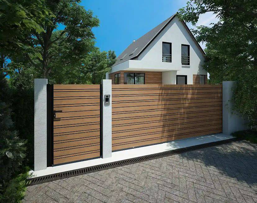 Portail coulissant alu avec portillon à Sanary-sur-Mer