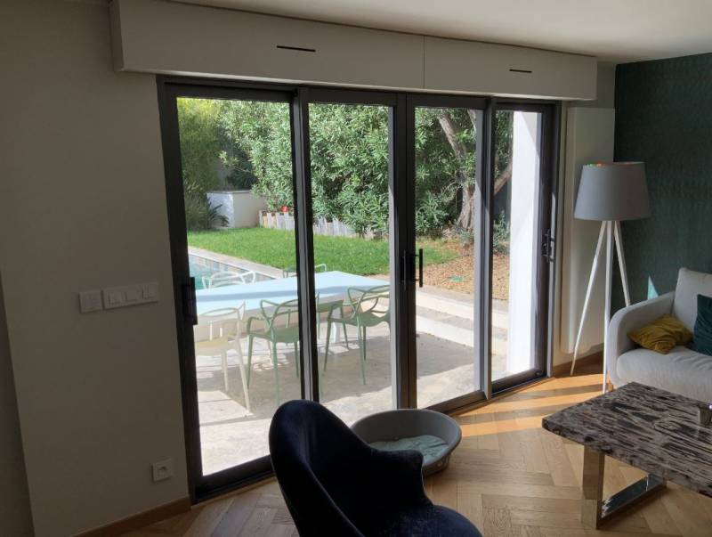 Couliisant en alu 4 vantaux Toulon Le Cap Brun